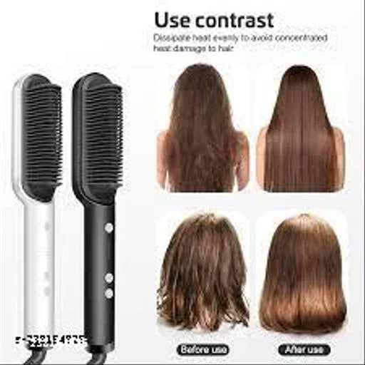 Electric Hair Straightener Brush Curling Comb 2 in 1